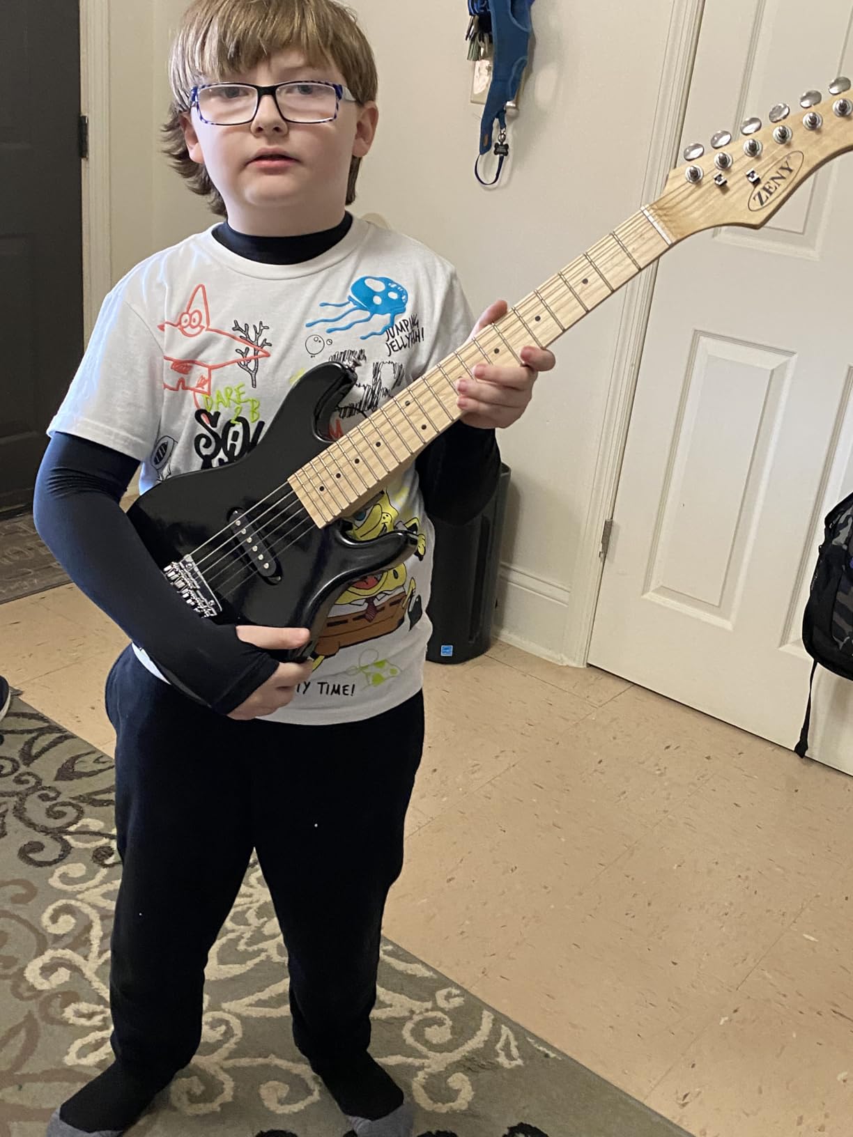 30 Inch Kids Electric Guitar, Complete Beginner Kits with 5W Amplifier, Picks, Gig Bag, Strap, Cable & Accessory Kit for Kids/Girls/Boys/Starters, Blue customer photo 1