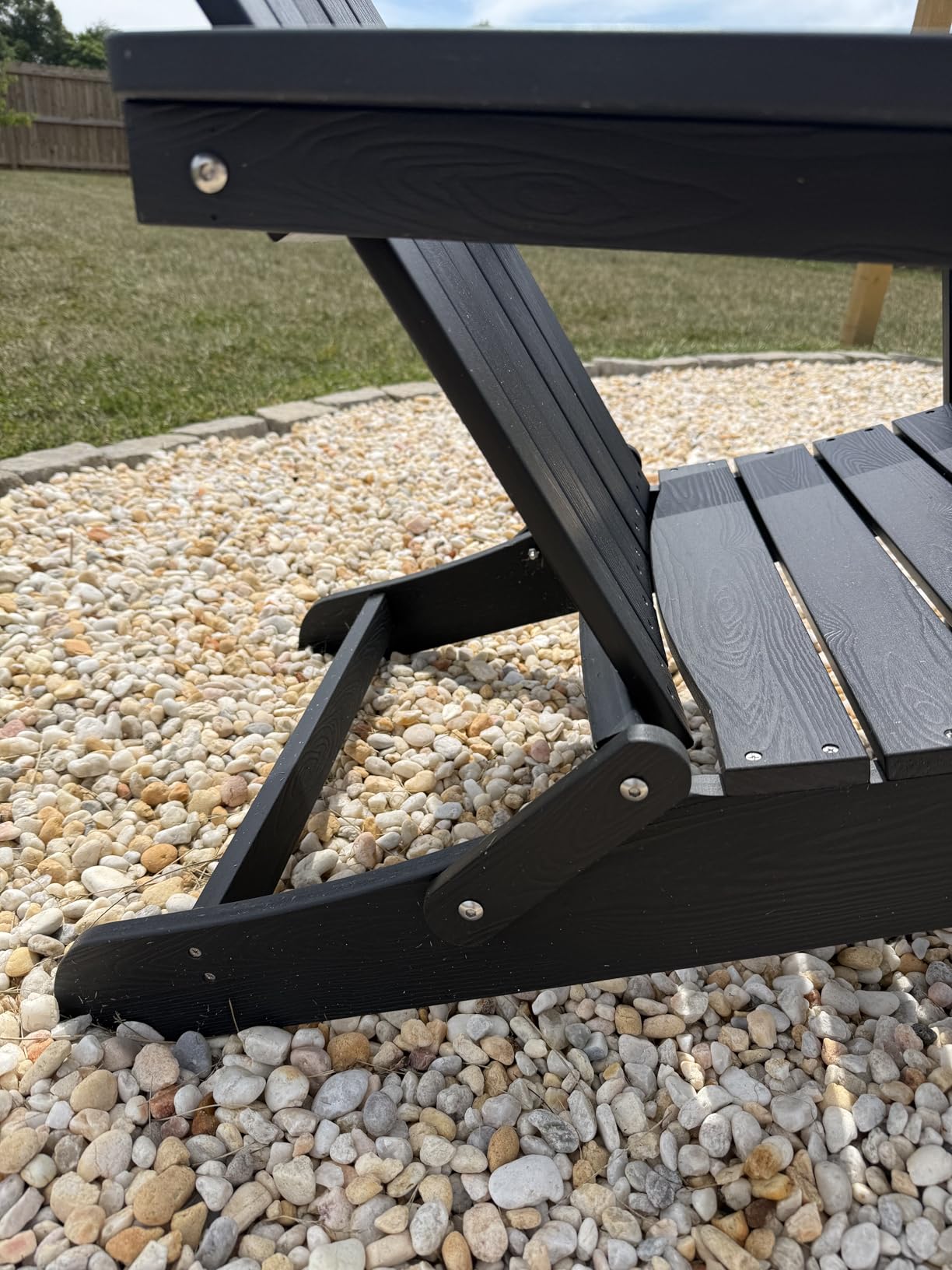 LUE BONA Folding Adirondack Chairs Set of 4, HDPS Fire Pit Chairs, Black customer photo 2