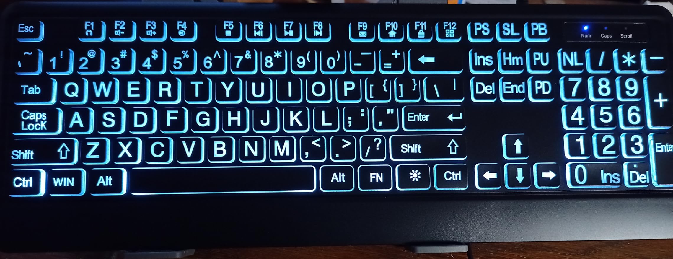 KOPJIPPOM Large Print Backlit Keyboard, Full Size Wired Computer Keyboard customer photo 1
