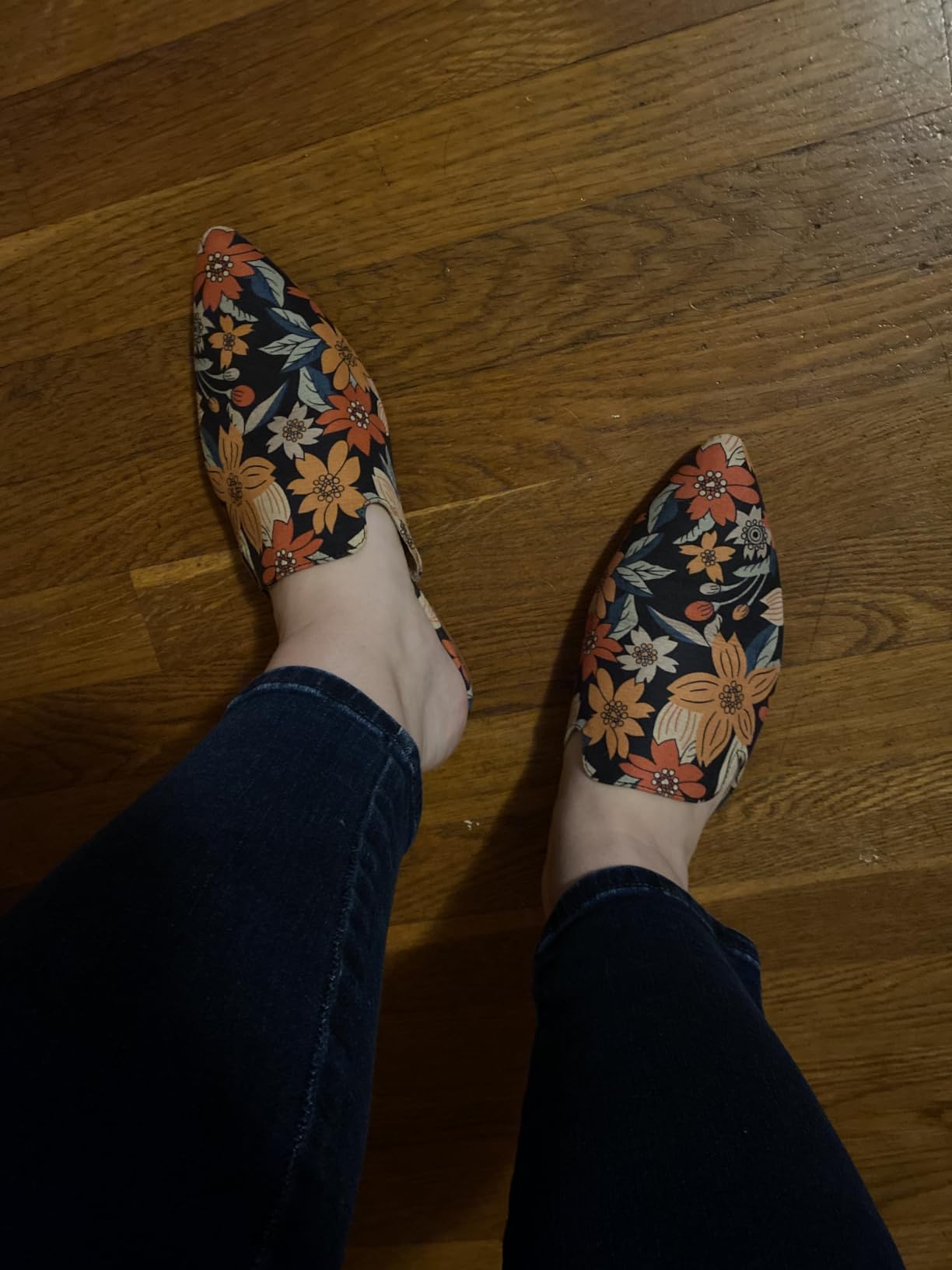 Tilocow Pointed Toe Mules for Women Slip On Backless Flats customer photo 2