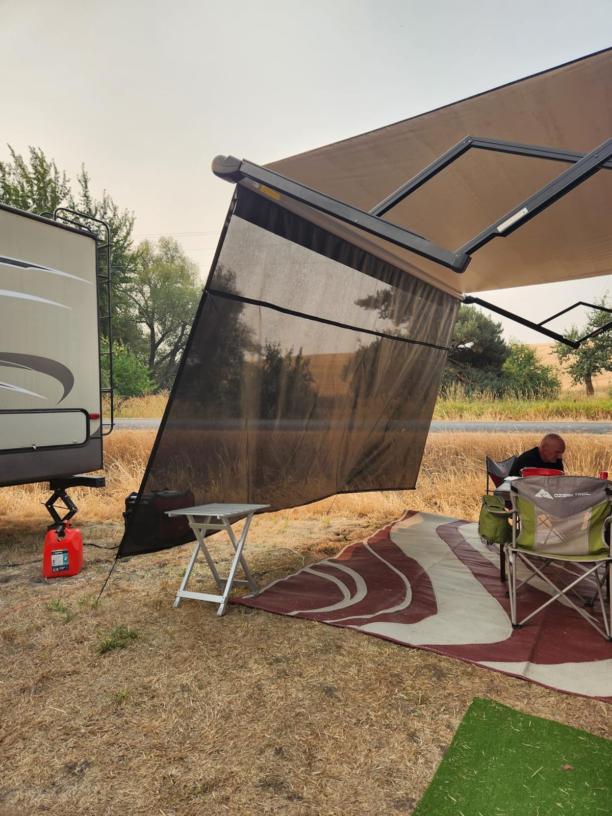Dulepax RV Awning Sun Shade Screen with Zipper, 8'x15'3