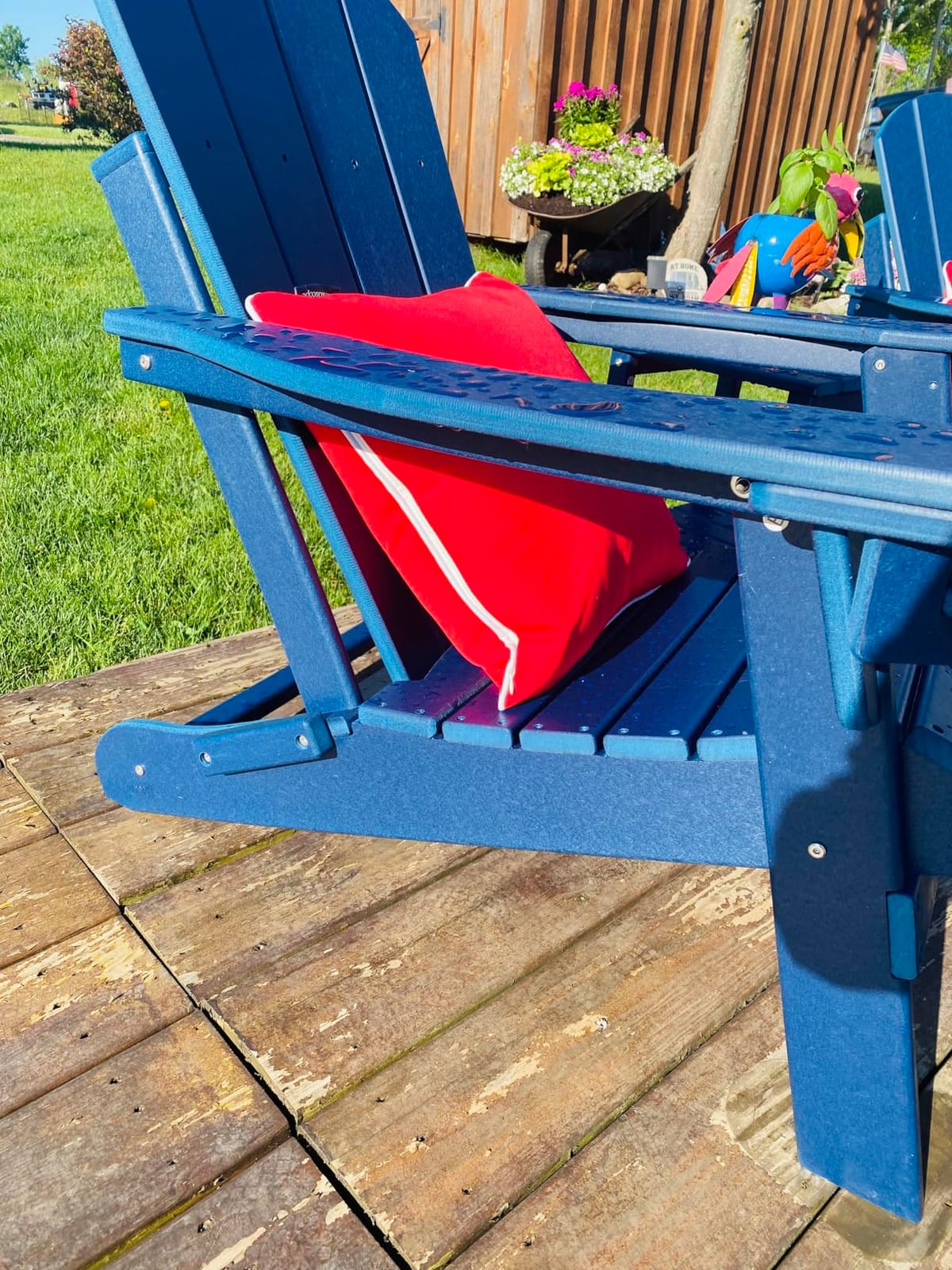 GREENVINES Folding-Adirondack-Chairs Set of 4, HDPE All Weather, Black customer photo 2