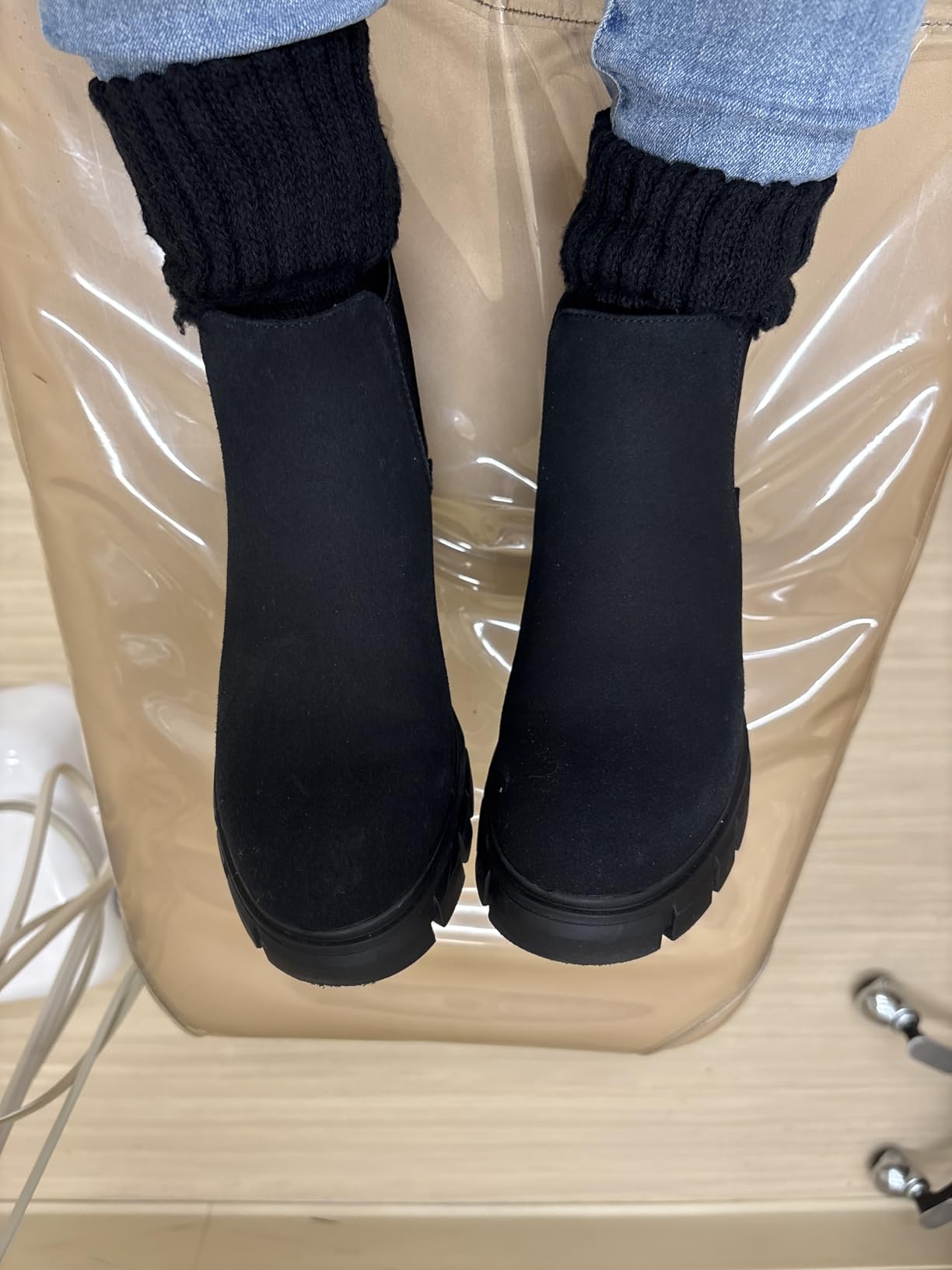Athlefit Women's Slip on Chelsea Ankle Boots customer photo 2