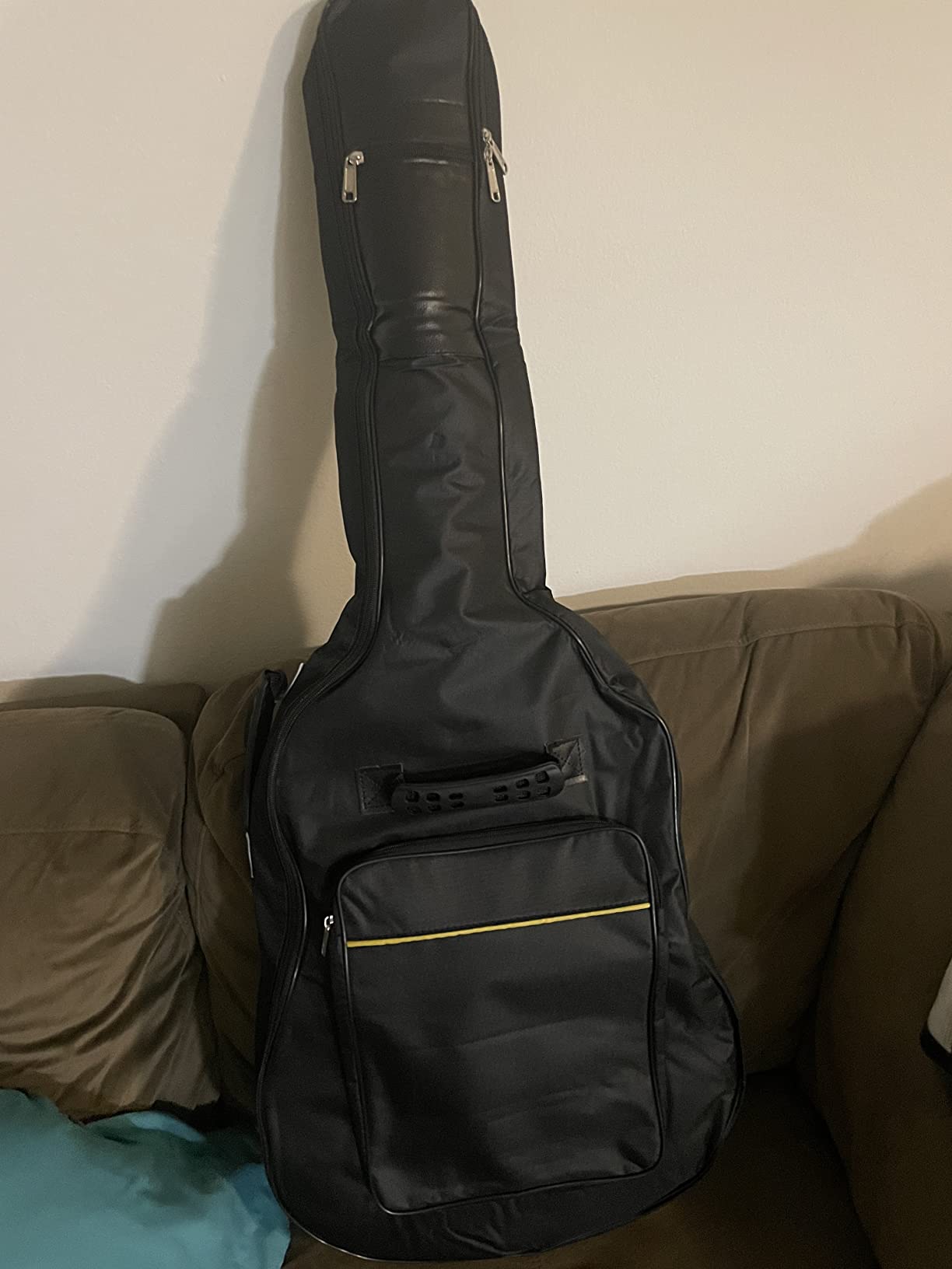 3/4 Size 36 Inch Acoustic Guitar Case Soft, Acoustic Guitar Bag 0.35 Inch Thicken Sponge Padded, Waterproof Gig Bag with Back Hanger Loop-For 36