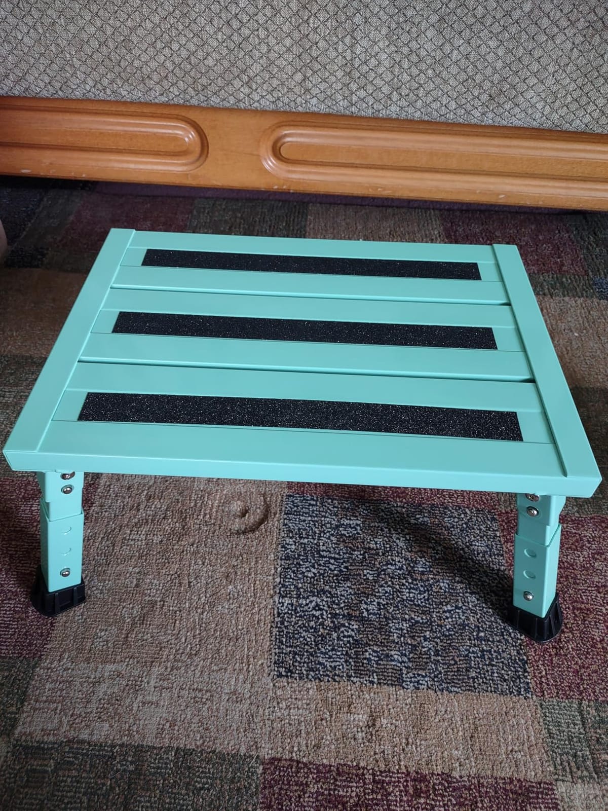 Adjustable RV Step Stool, Wide Platform, Foldable Legs, Black customer photo 1