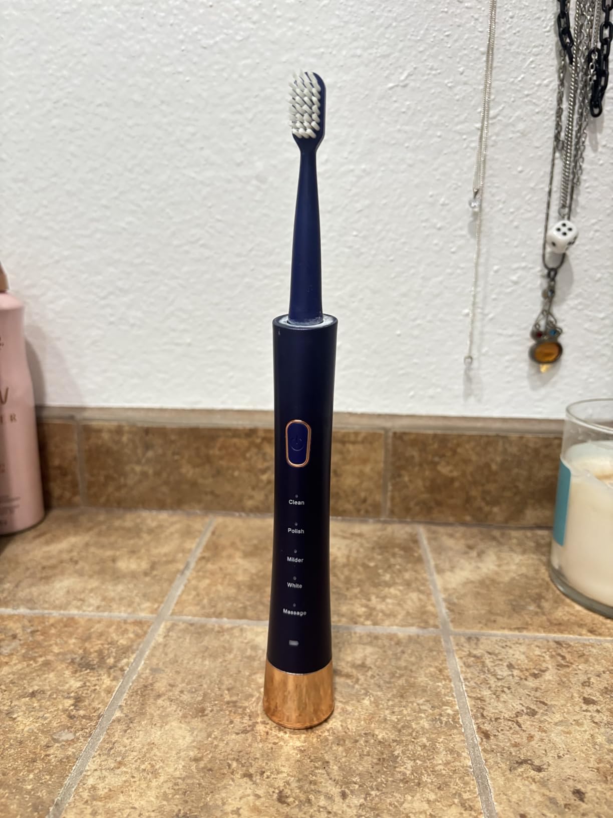AJELU Sonic Electric Toothbrush for Adults, USB Rechargeable Sonic Toothbrush with 8 Brush Heads, Smart Timer, 5 Modes, 2-Hour Fast Charge Last 30 Days, Pink customer photo 1