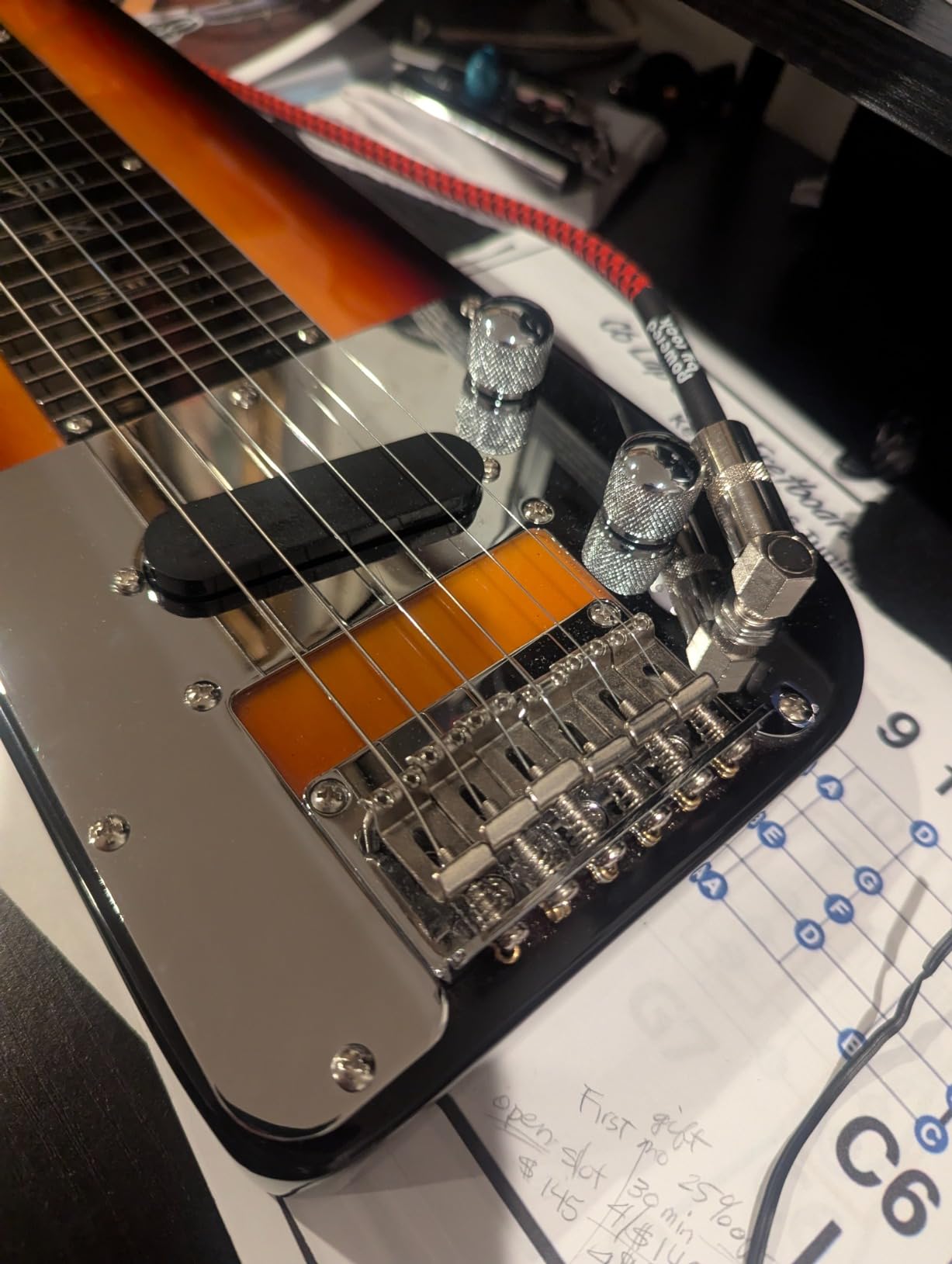 Batking Lap Steel Guitar 6 String Slotted Head Stock Electric Slide Guitars Blue Color customer photo 2
