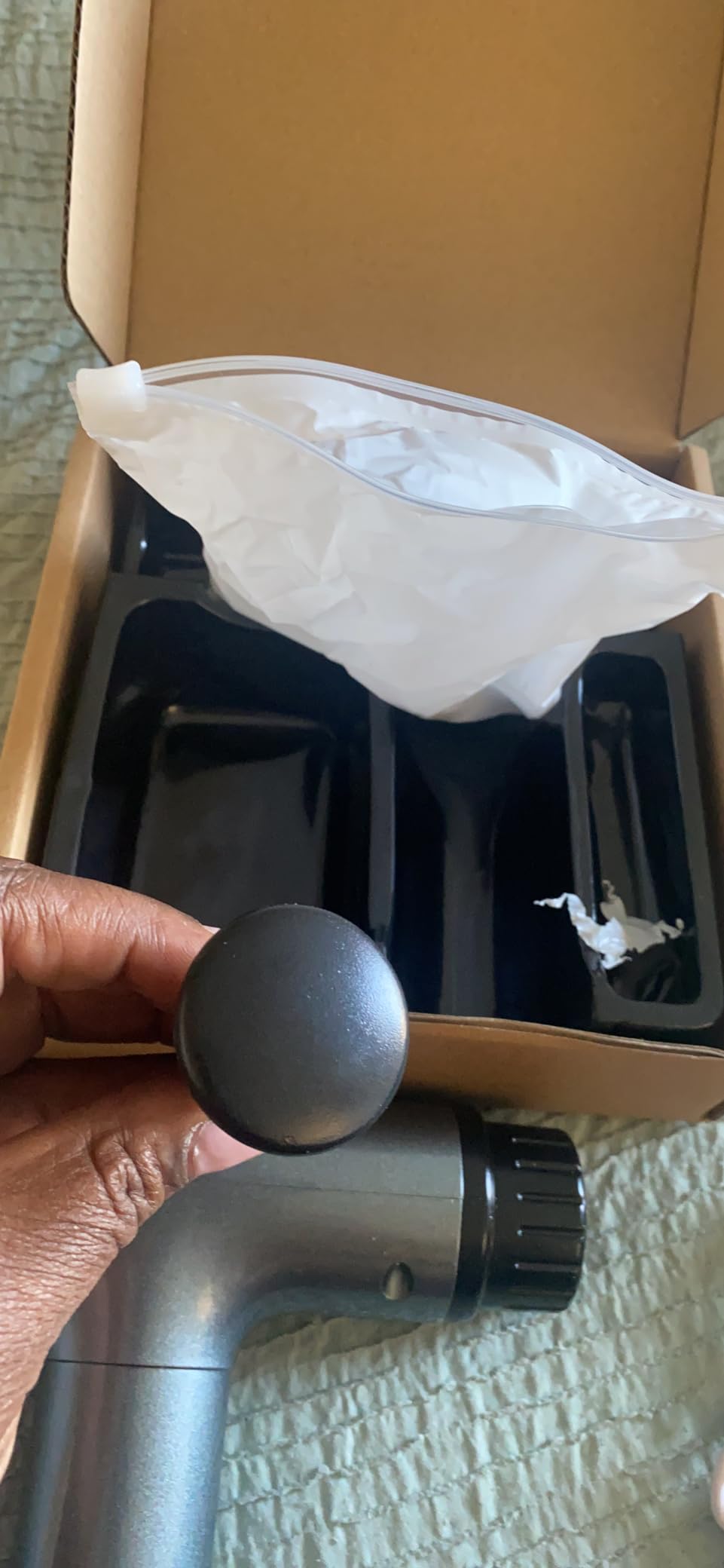 Gvber Massage Gun Deep Tissue 30 Speeds 6 Heads, Grey | Quiet Handheld Percussion Massager for Back & Shoulder Pain, Ideal Gifts for Mom & Dad, Travel & Office, Athletes & Home Gym customer photo 2
