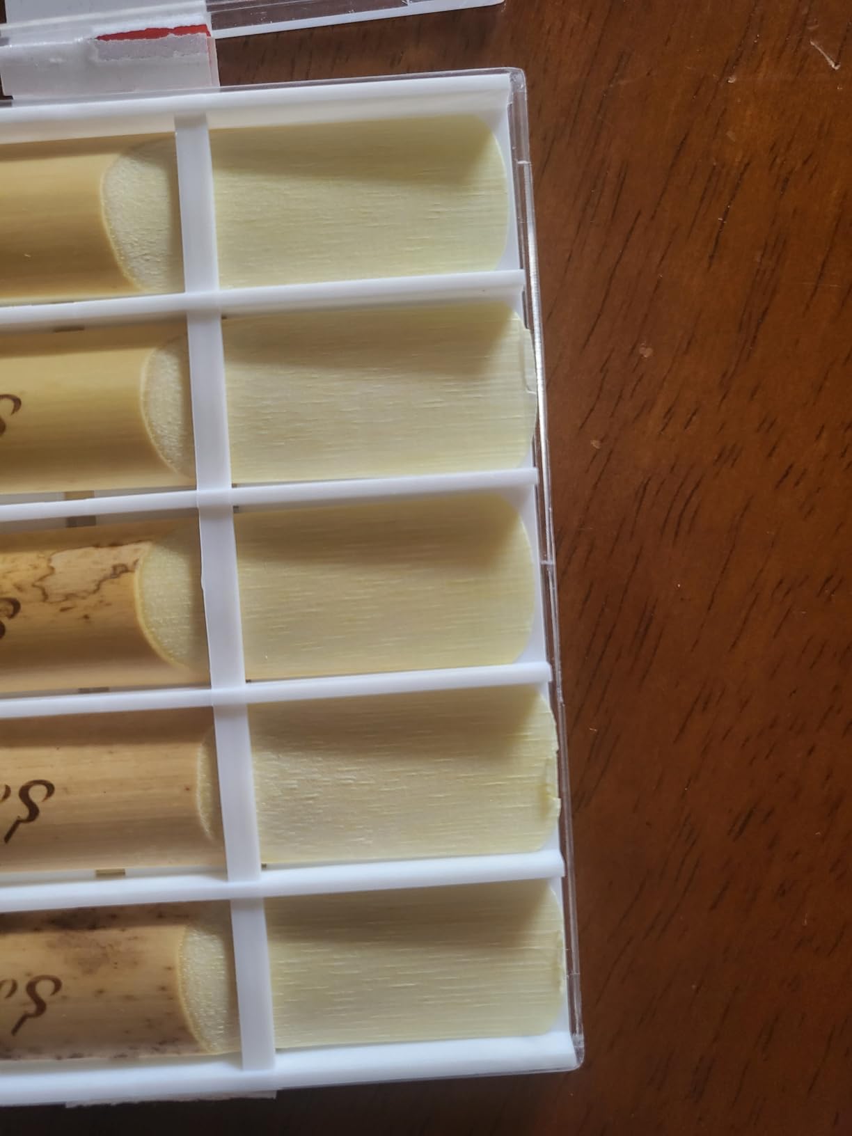10 Pack Professional Alto Saxophone Reeds with Plastic Box, Strength 2.5 Alto Sax Reeds, Laser Engraved Marking & Thinner Reed Tip for Easy of Play, Traditional Reeds for Saxophone Alto customer photo 1