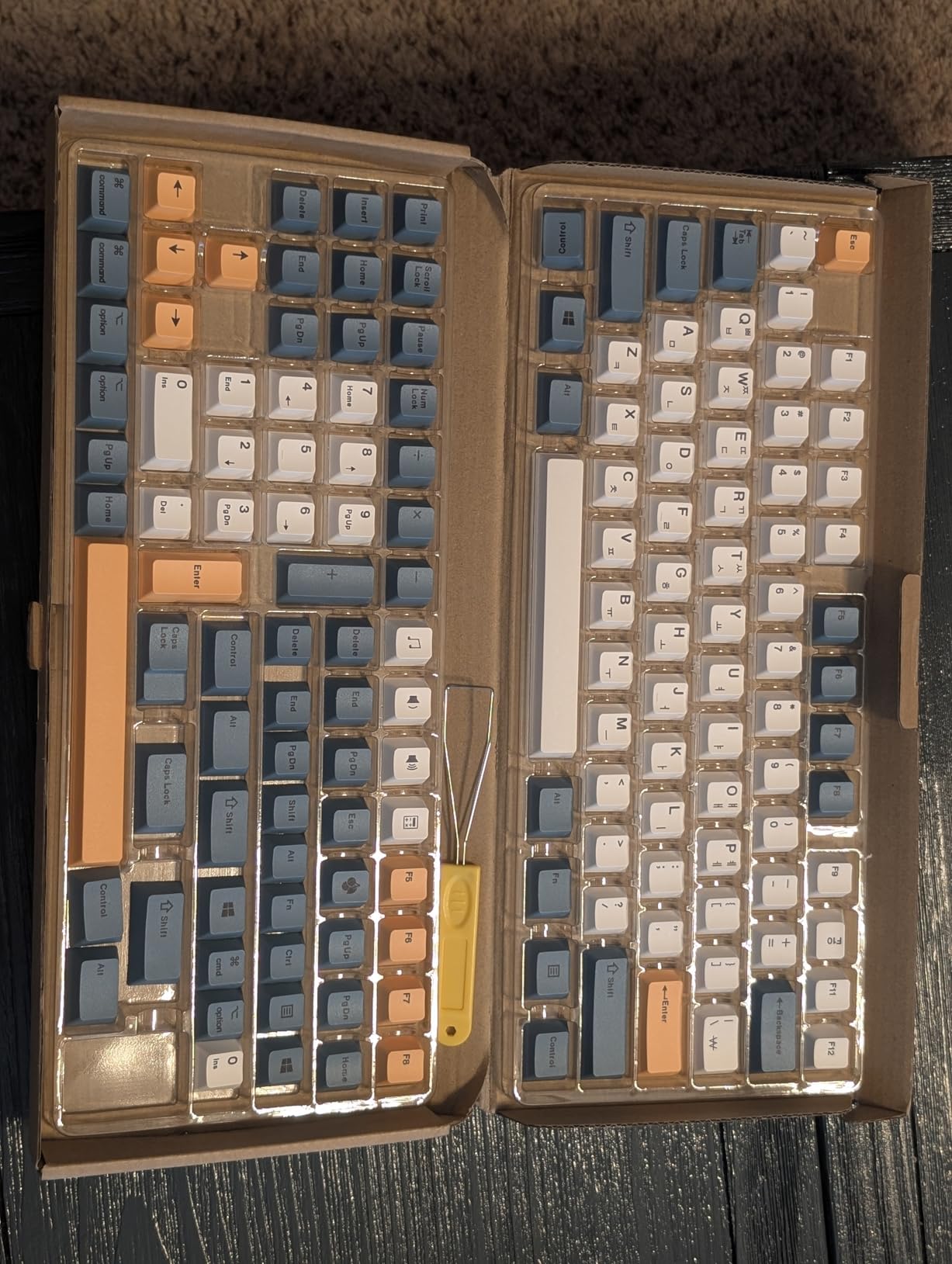 145 Apricot Yellow Korean Dye-Sub Mac Keycaps Thick PBT Cherry Profile Key caps for TKL 61 64 68 75 87 96 104 108 GMMK MX Mechanical Keyboard customer photo 2