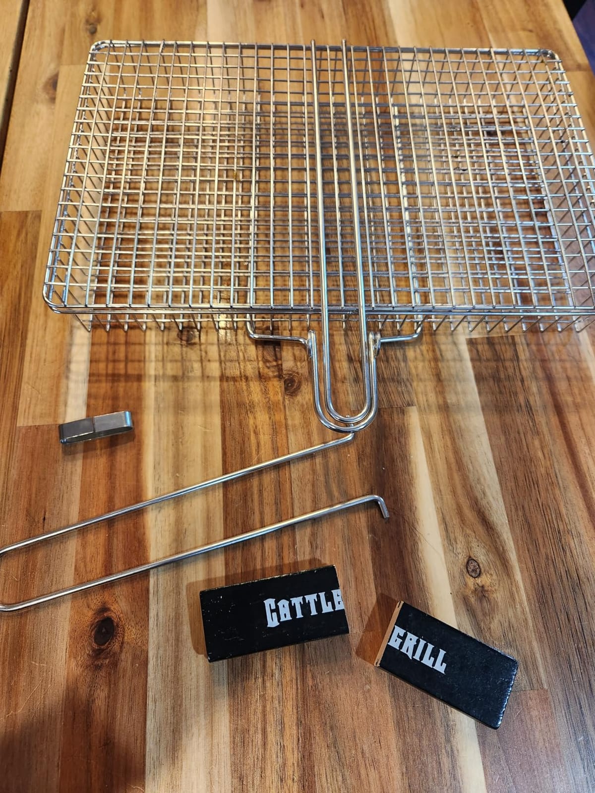 Grill Basket Extra Large, SUS304 Stainless Steel, Portable Folding BBQ Camping Grilling Rack for Fish, Vegetables, Shrimp, Barbeque Griller Cooking Accessories, Grilling Gifts for Men, Dad customer photo 1