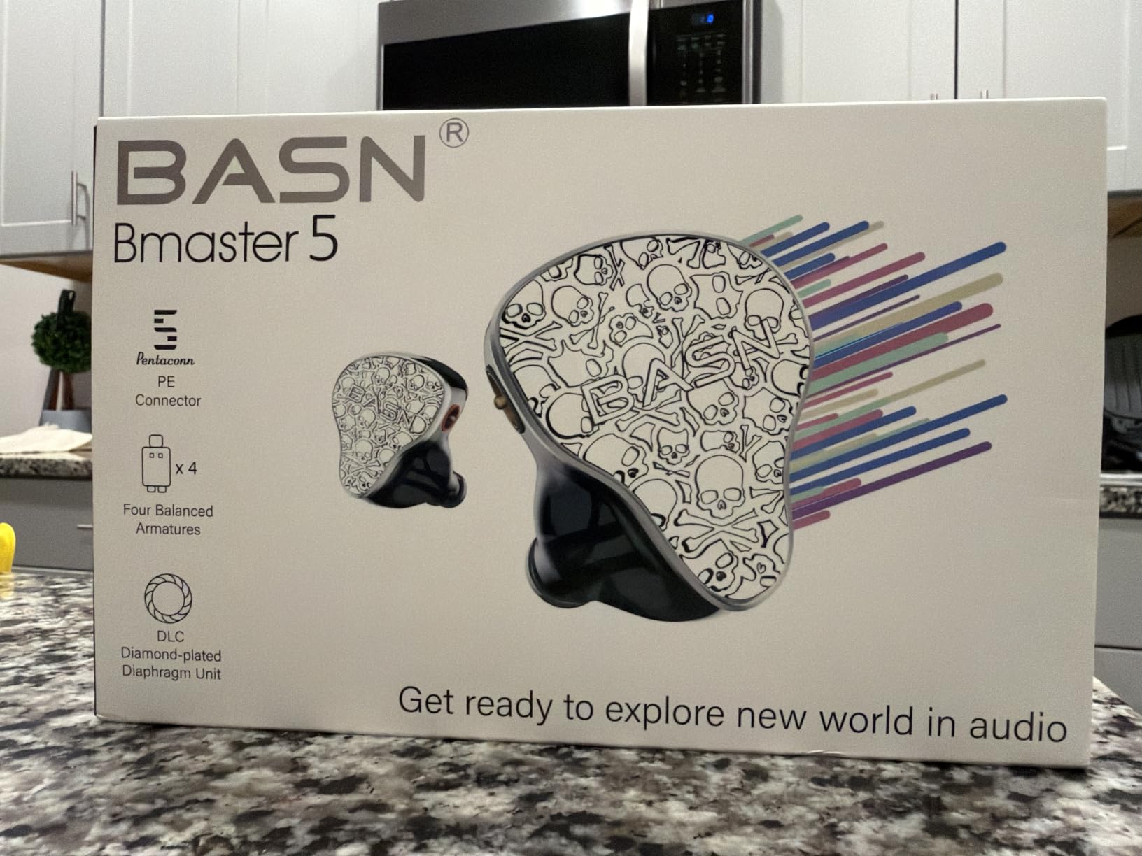BASN Bmaster5 in Ear Monitor Headphone, 1DD+4BA 5 Driver Musician IEM Earbud | 10mm DLC Diaphragm, Pentaconn Connector OFC Cable, Aluminum Case, Noise Isolation IEM for Drummer Audiophile (Midnight Black) customer photo 1