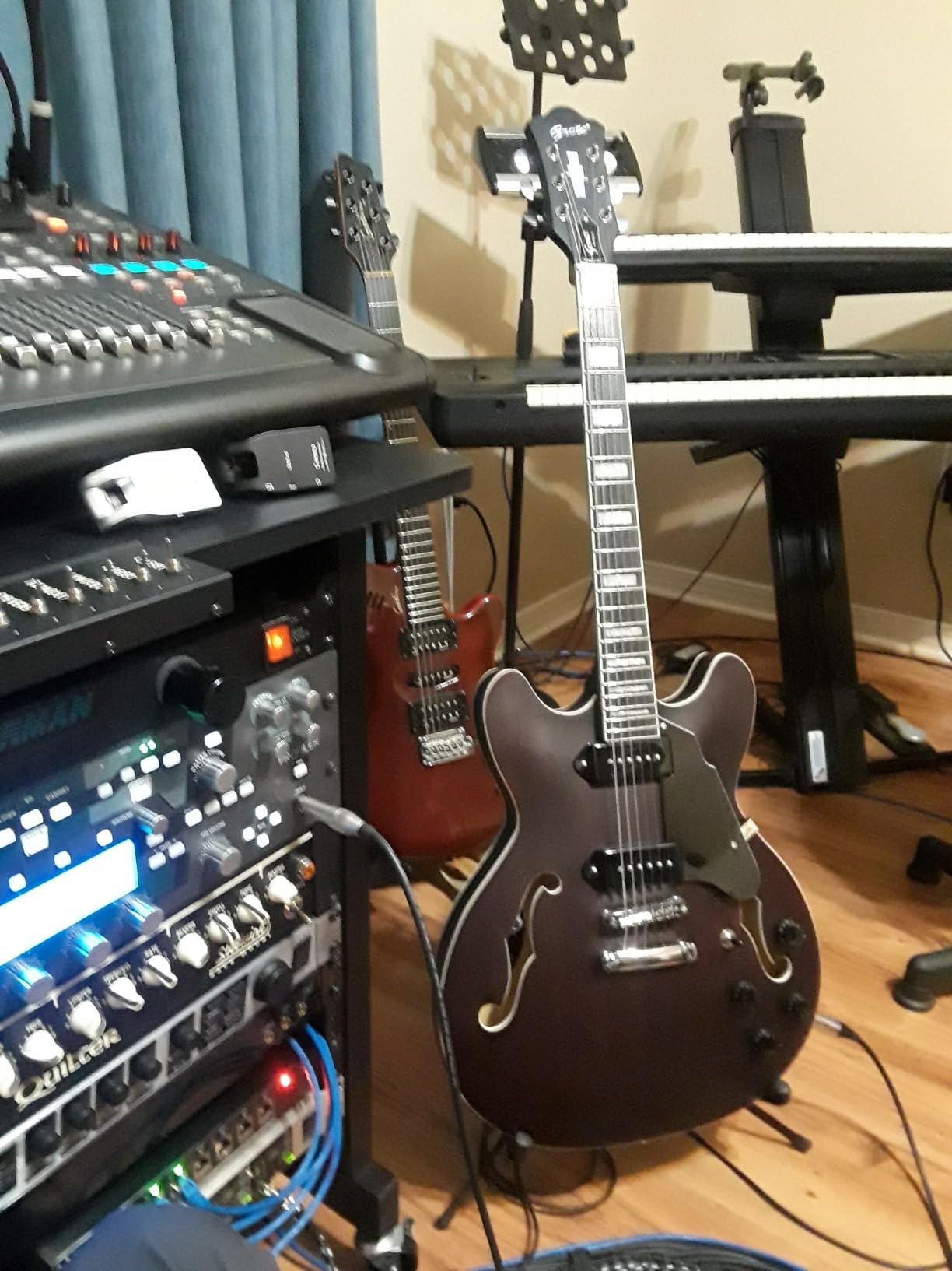 GROTE Electric Guitar Semi-Hollow Body Guitar matte finished P90 (Grey) customer photo 2