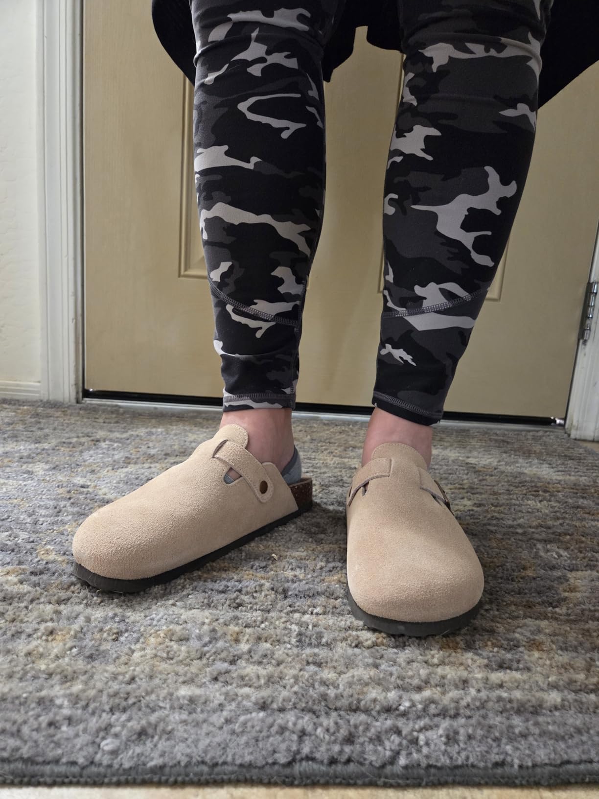 KIDMI Genuine Suede Clogs for Women Men Cork Footbed Mules Potato Shoes customer photo 1