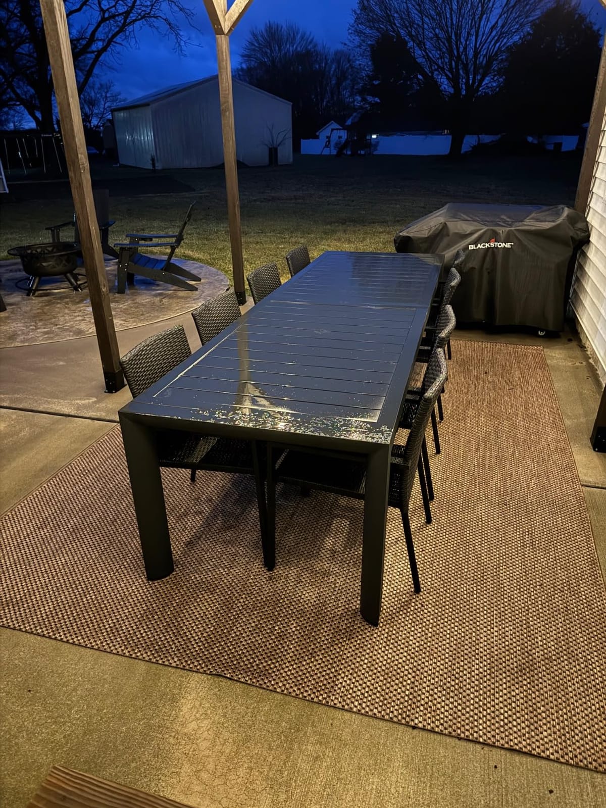 PURPLE LEAF Patio Dining Table for 10, All Aluminum Frame Height Adjustable customer photo 1