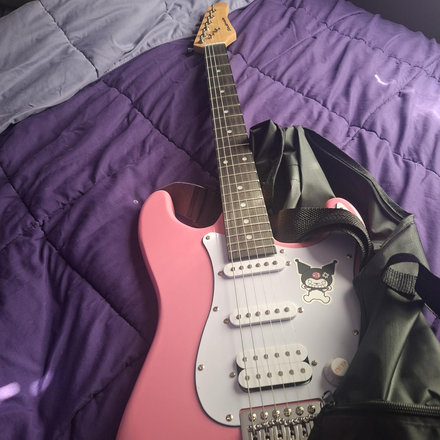 Soulmate 39 Inch Full Size Electric Guitar Starter Kit for Beginners Solid Body, HSS Pickups with 15W Amp, Gig Bag, Capo, Strap, Strings, Cable, Picks (Right-Handed, Pink) customer photo 1