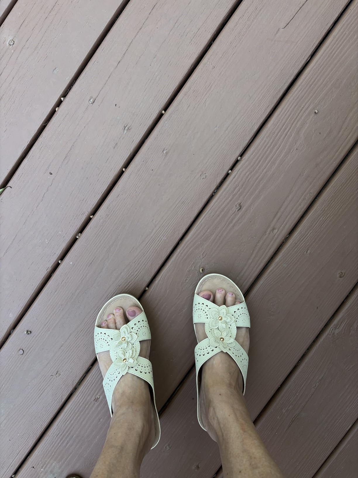 TEMOFON Womens Wedge Sandals Leather: Comfortable Walking Shoes Summer customer photo 2