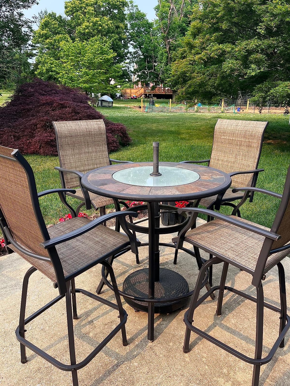 Devoko Patio Swivel Bar Set 3 Pieces customer photo 1