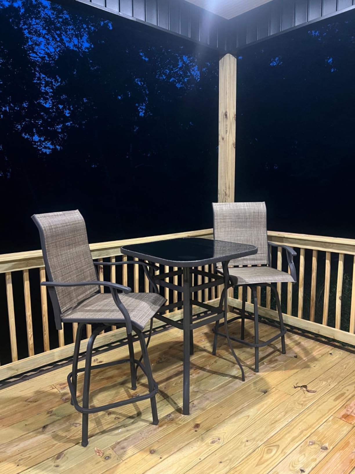 Devoko Patio Swivel Bar Set 3 Pieces customer photo 2