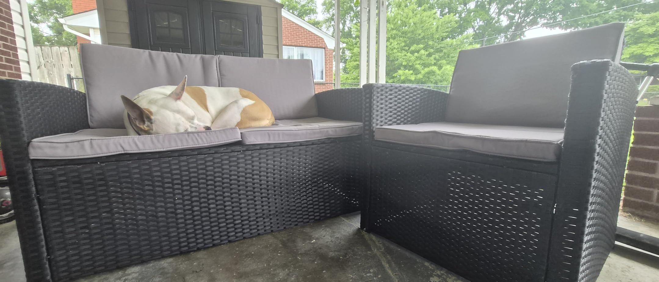 KROFEM 8 Piece Patio Furniture Set, Outdoor Modular Conversation Set customer photo 2