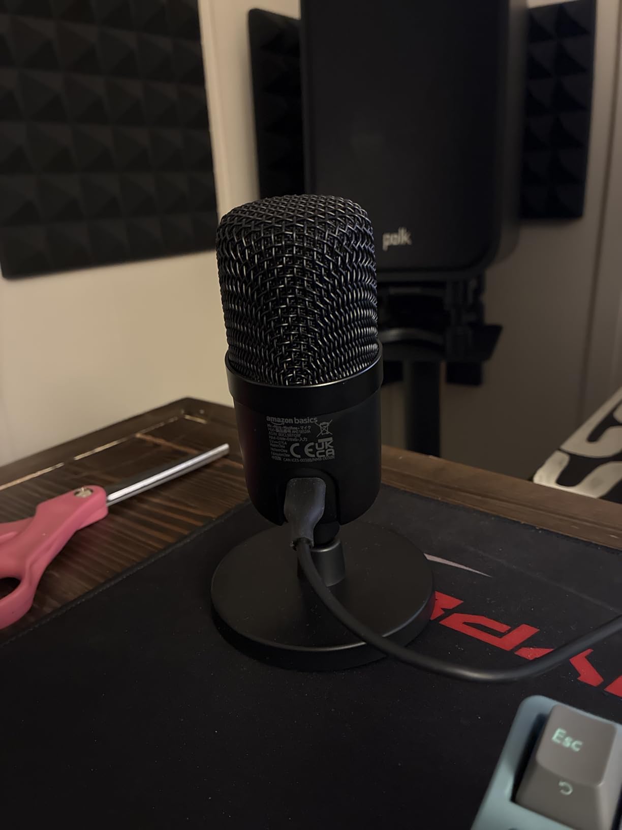 Amazon Basics Condenser Microphone for PC, Cardioid Pickup, USB Mic for Streaming, Recording, and Podcasting, 360° Adjustable Stand, Plug and Play, 5.8