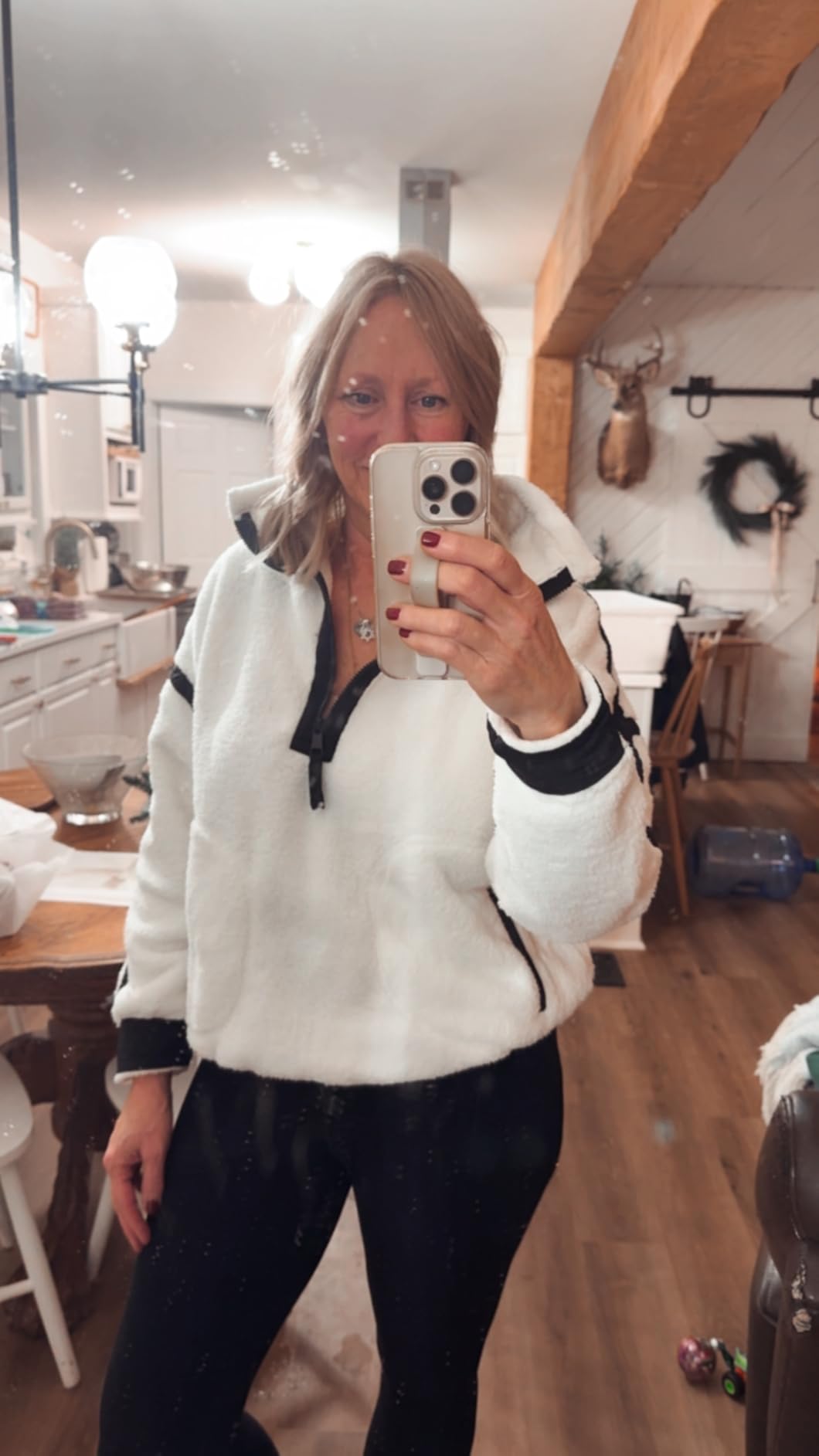 Panadila Womens Half Zip Fleece Pullover Sherpa Jacket customer photo 2