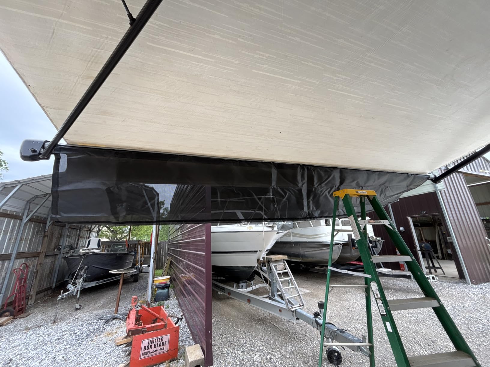 RV Awning Sun Shade Screen 8'x17'3''(Fit for 18' Awning),Black Mesh Shade Screen with Zipper,Universal Trailer Camper Awning Screen with Complete Kits,Improves Shadow and Privacy. customer photo 2