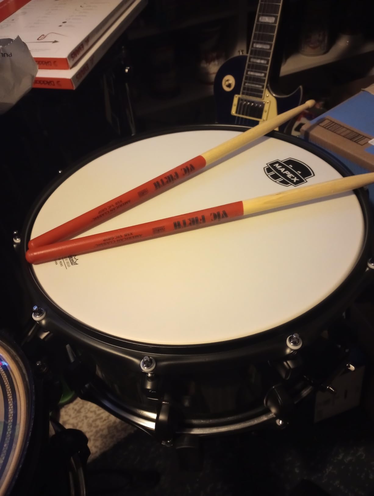 Mapex MPX Maple/Poplar Hybrid Shell Snare Drum, 14 in. X 6.5 in., Transparent Midnight Black customer photo 1