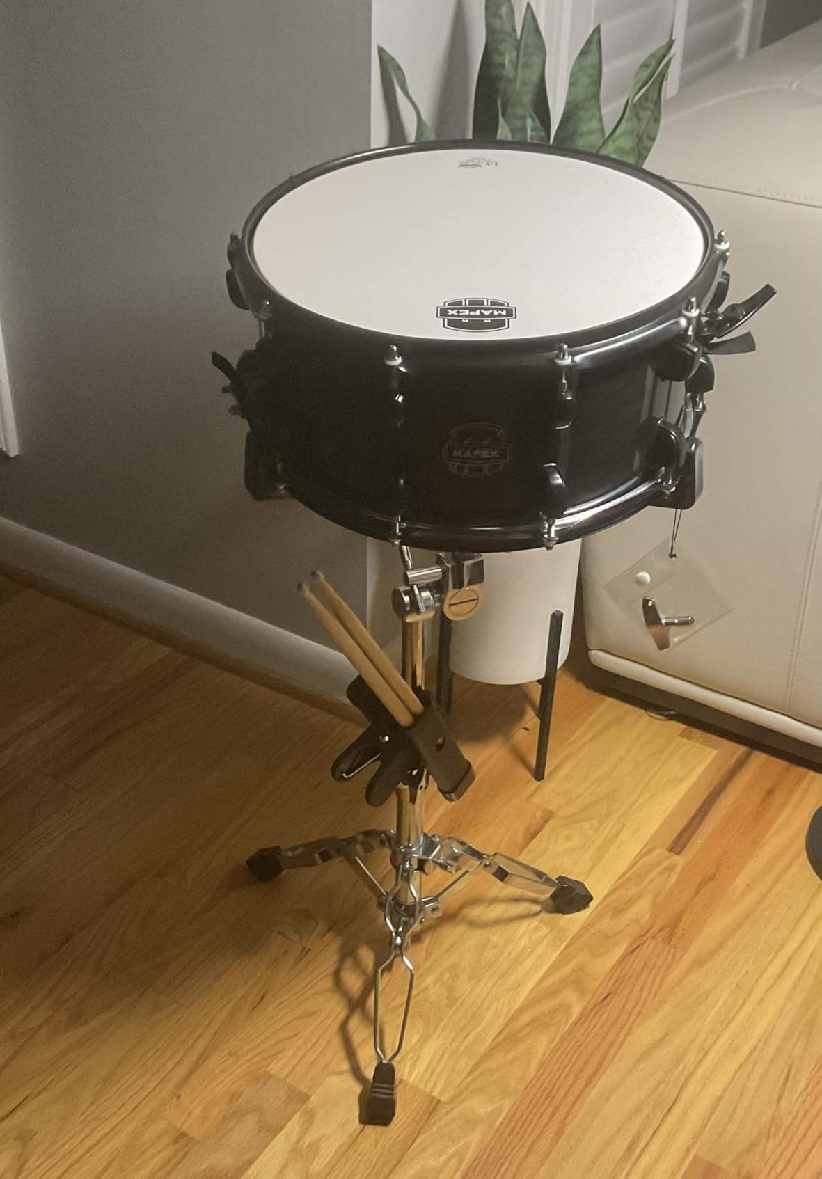 Mapex MPX Maple/Poplar Hybrid Shell Snare Drum, 14 in. X 6.5 in., Transparent Midnight Black customer photo 2