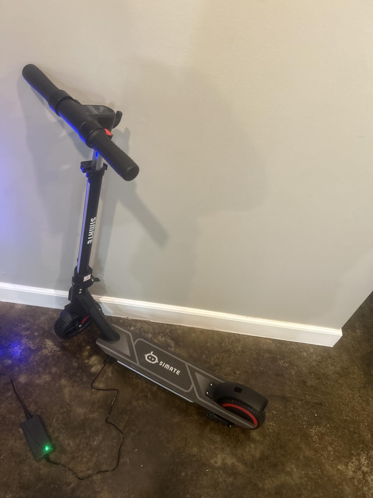 SIMATE Electric Scooter for Kids 6-14, e Kick Scooter with LED Display and Colorful Lights, Adjustable Height and Foldable, Double Brake, Gifts for Kids Girls Boys customer photo 1