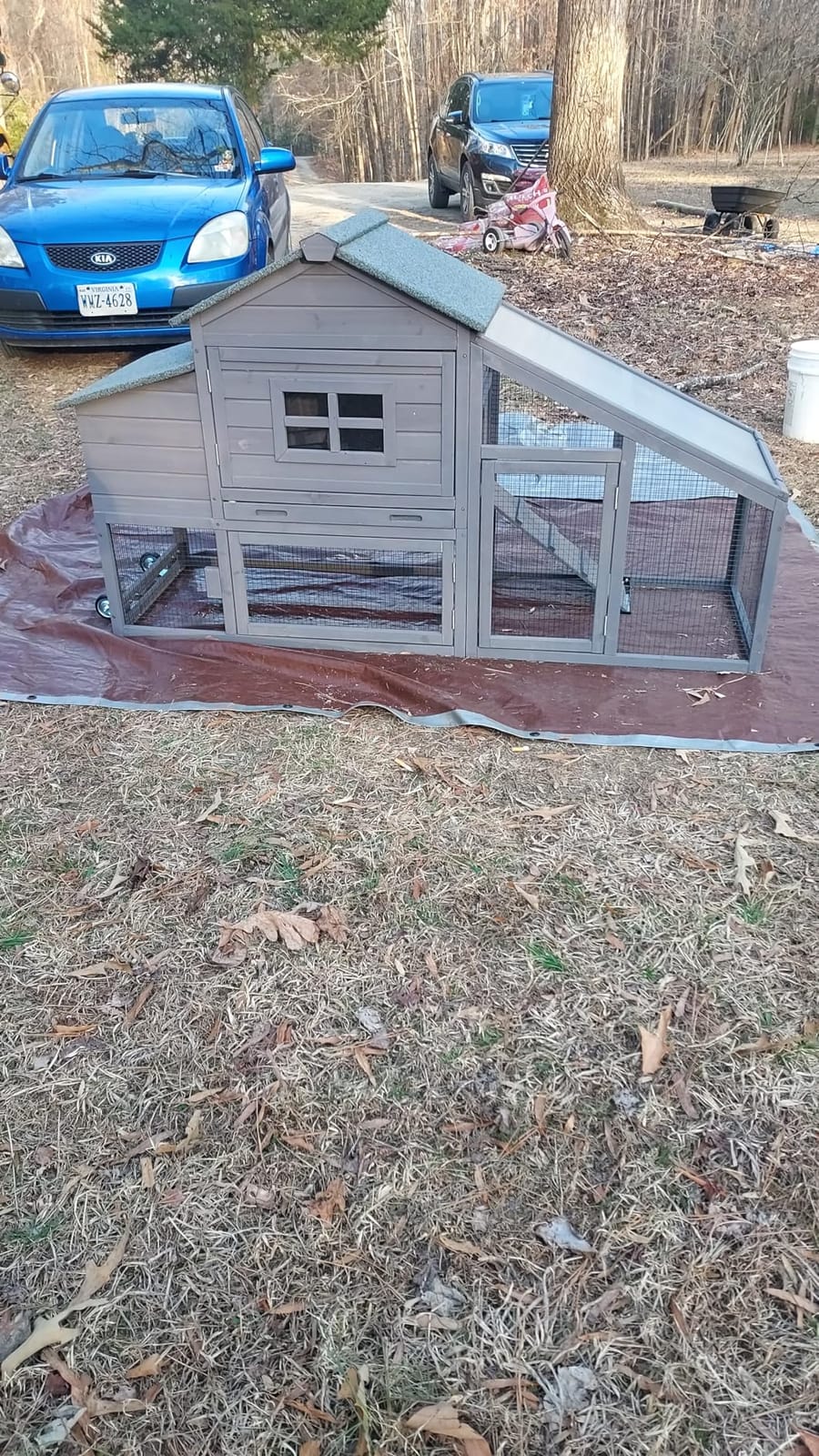 Aivituvin Chicken Coop Mobile Hen Coop, Large Poultry Cage with Wheels Outdoor Backyard Chicken House customer photo 1