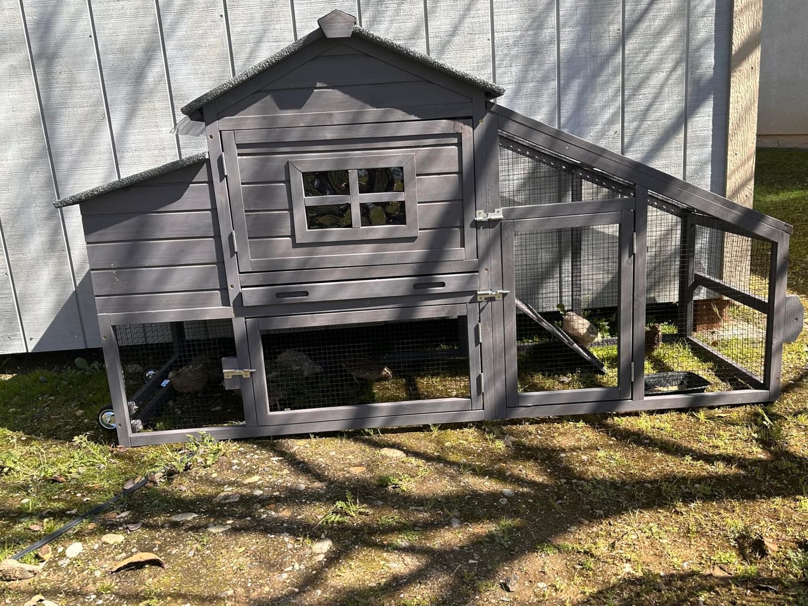 Aivituvin Chicken Coop Mobile Hen Coop, Large Poultry Cage with Wheels Outdoor Backyard Chicken House customer photo 2