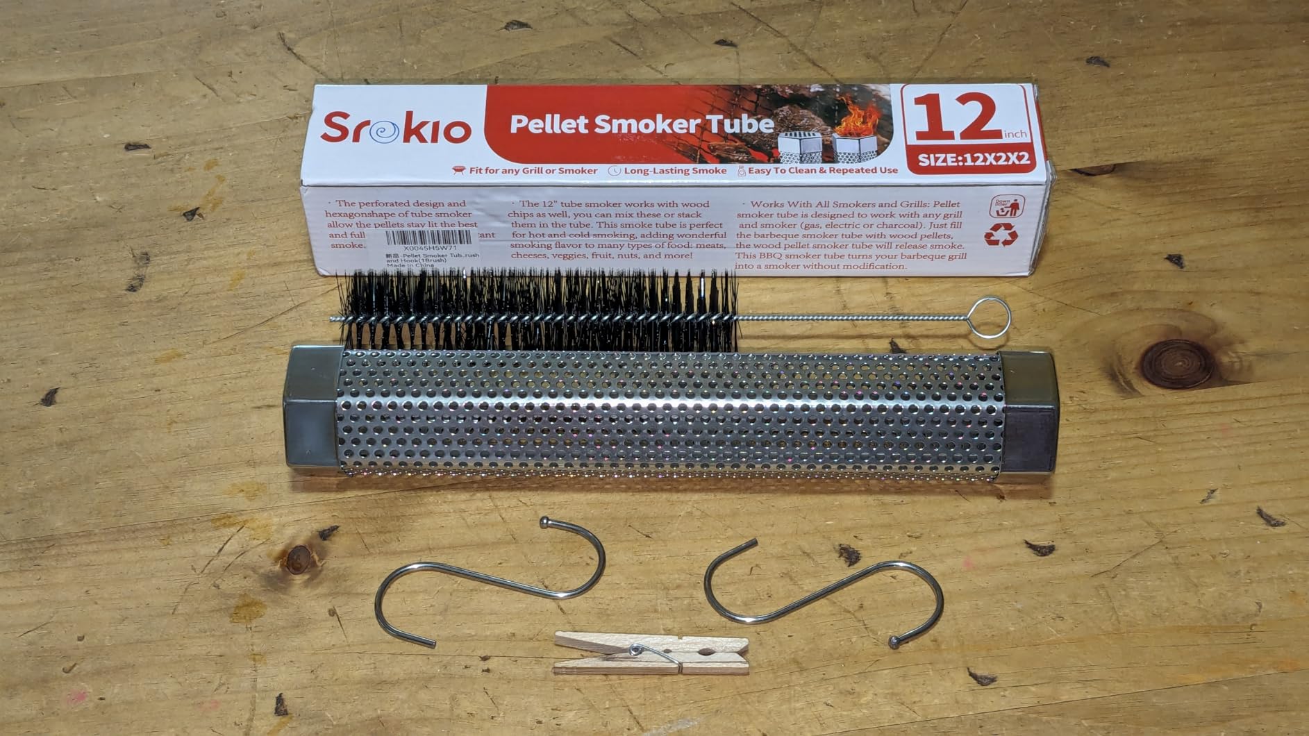 Pellet Smoker Tube,304 Premium Stainless Steel Smoke Tube,12'' Smoker Tube for Pellet Grill and Smoker with Brush -Hot or Cold Smoking Accessories customer photo 2