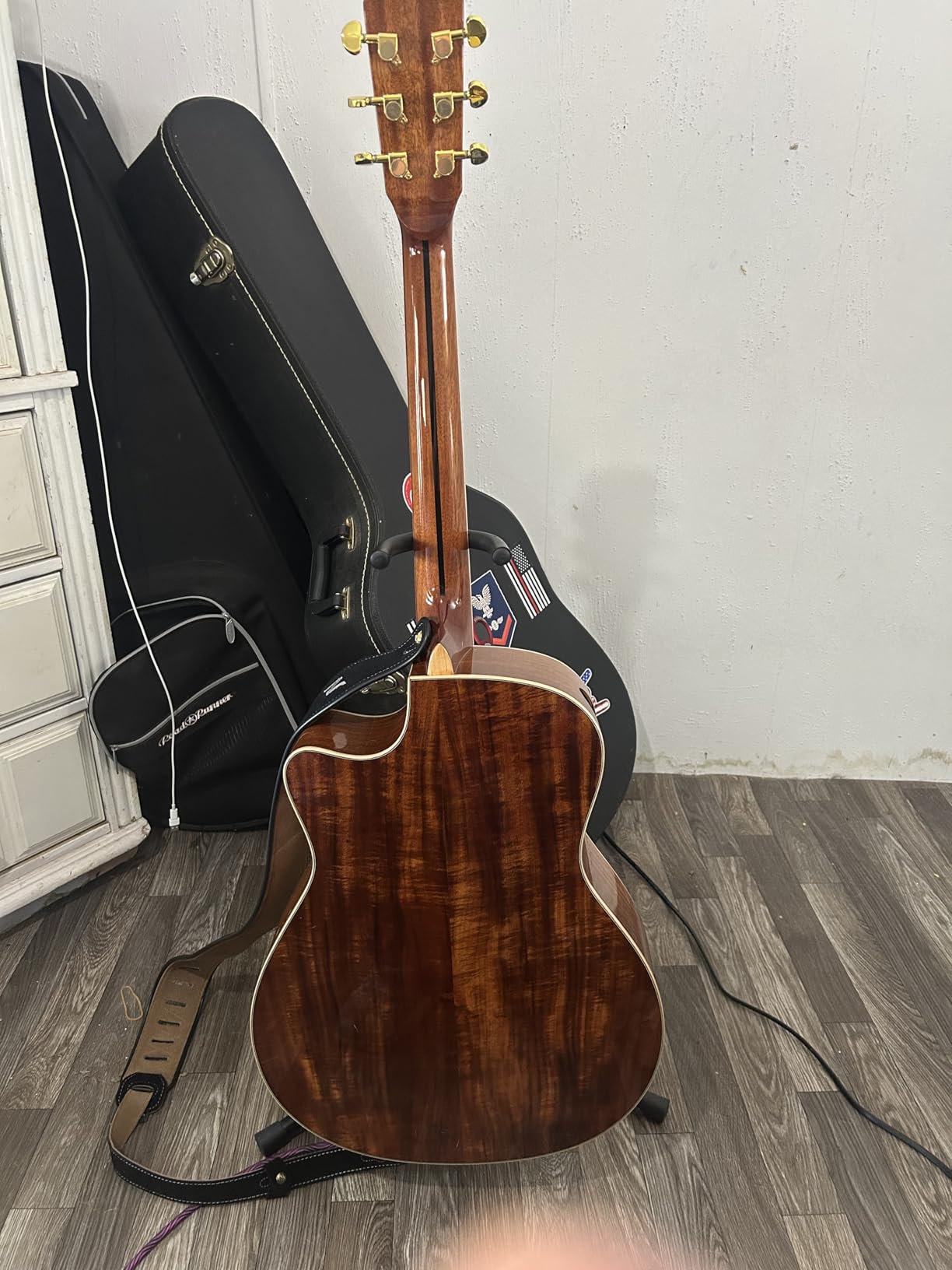 TARIO 41'' Electric Acoustic Antique Guitar Solid Acacia Top Acacia Back and Sides Mahogany Neck customer photo 2