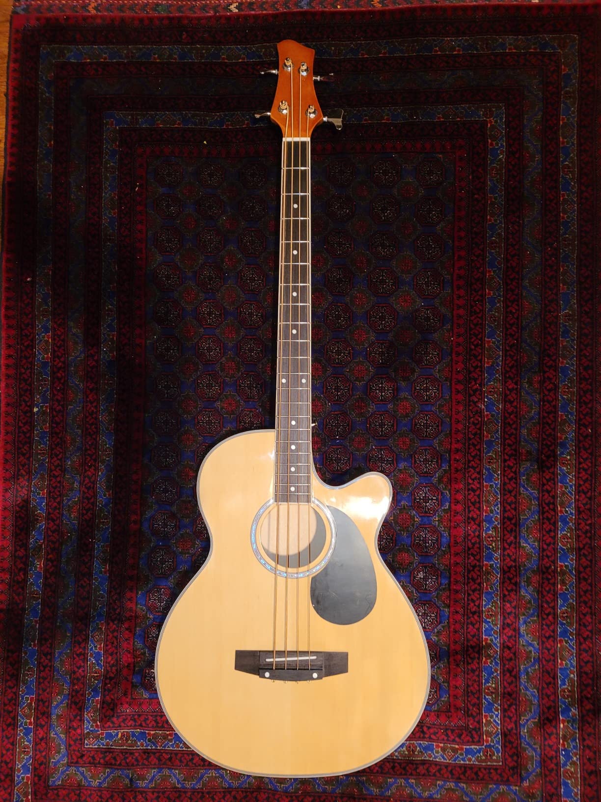 Best Choice Products Acoustic Electric Bass Guitar, Full Size 4 String, Fretted Bass Guitar w/Padded Gig Bag - Aged Natural customer photo 2