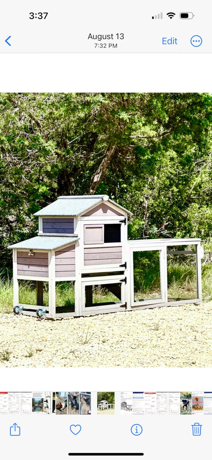 Aivituvin Chicken Coop Mobile Chicken House on Wheels, Rabbit Hutch Bunny Cage Expandable Wooden Poultry Cage with Large Nesting Box Leakproof Pull-Out Tray,UV-Resistant Roof (Grey) customer photo 2