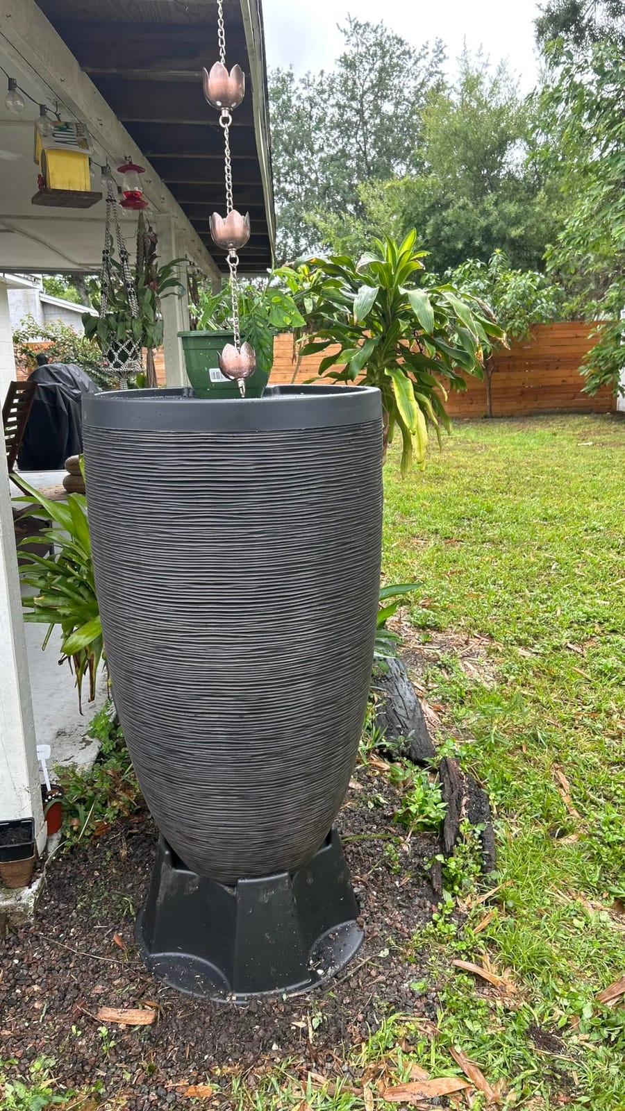 RTS Home Accents 50-Gallon Newport Rain Barrel with Stand and Removable Lid, Bronze Color customer photo 1