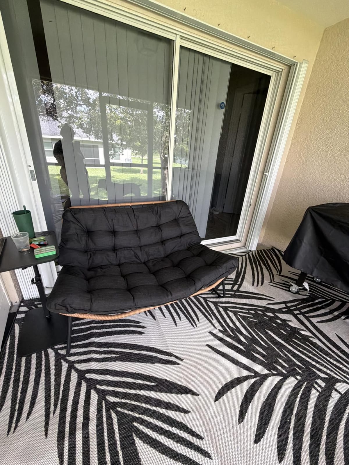 Outdoor Loveseat, Boho Rattan Patio Couch with Soft Cushion (Beige) customer photo 1