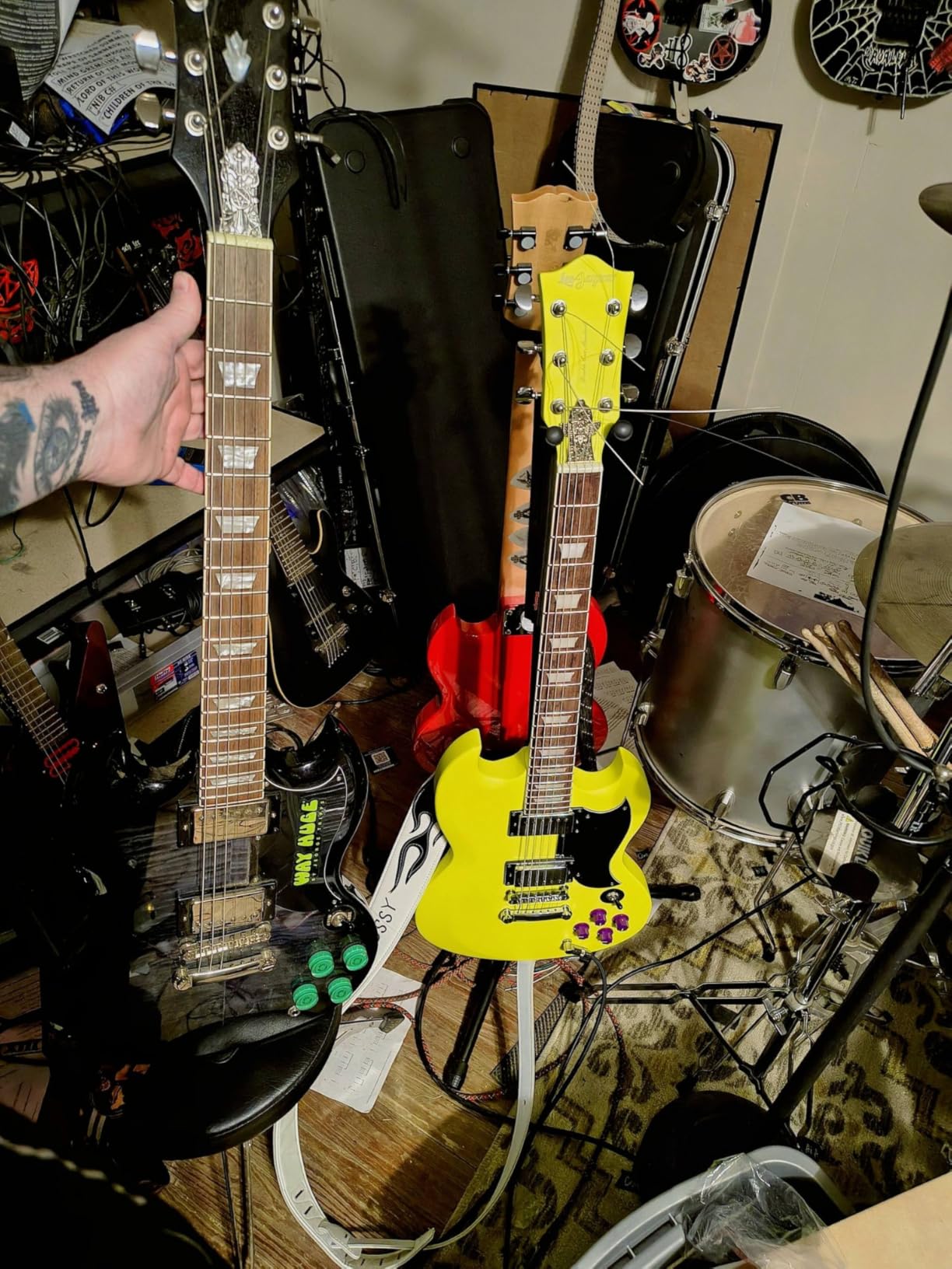 Leo Jaymz 39 Inch Solid Body Electric Guitar - Poplar Wood Body, Maple Neck and Laurel Wood Fretboard (Navy Blue) customer photo 2