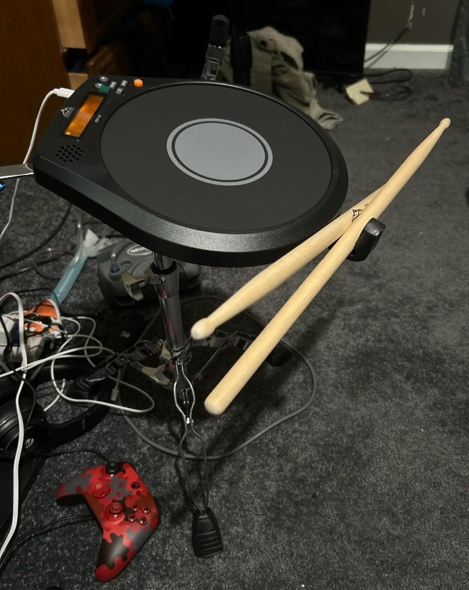 EASTROCK 12 Inches Portable Electronic Practice Drum Pad With Stand, Black | Silent Drum Electric Drum Pad, Suitable for Beginners and Professionals customer photo 1