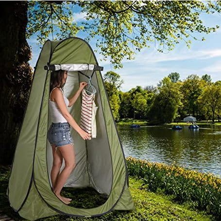 Portable Hot Shower for Camping Shower Tent Kit, 1000W Immersion Heater, Rechargeable Camping Shower Pump, Pop Up Shower Tent with 6.6 Gallons Folding Bucket for Adults Outdoor customer photo 1