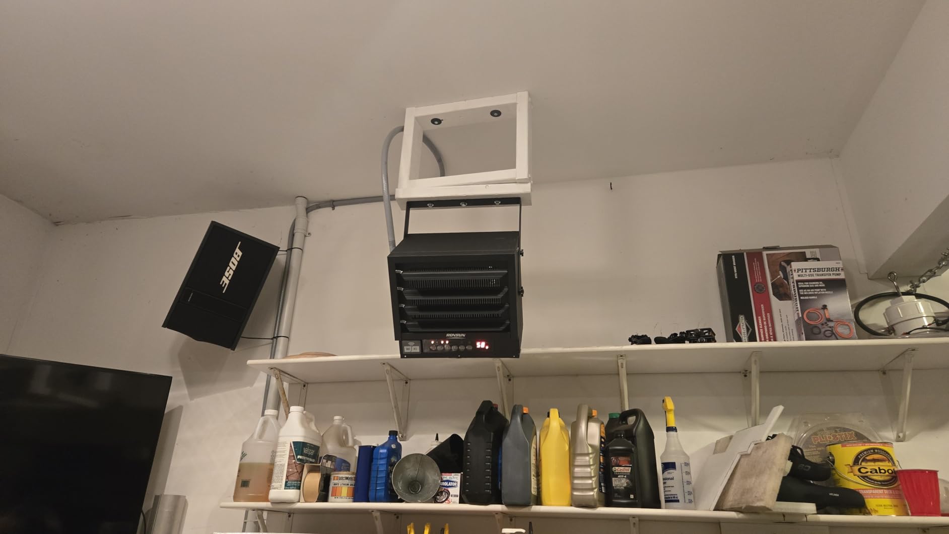 ROVSUN 5000W Electric Garage Heater with Remote & APP Control, Digital Fan-Forced Ceiling Mount Heater with Thermostat, 12H Timer & Overheat Protection, 240V Hardwired for Workshop Factory customer photo 1