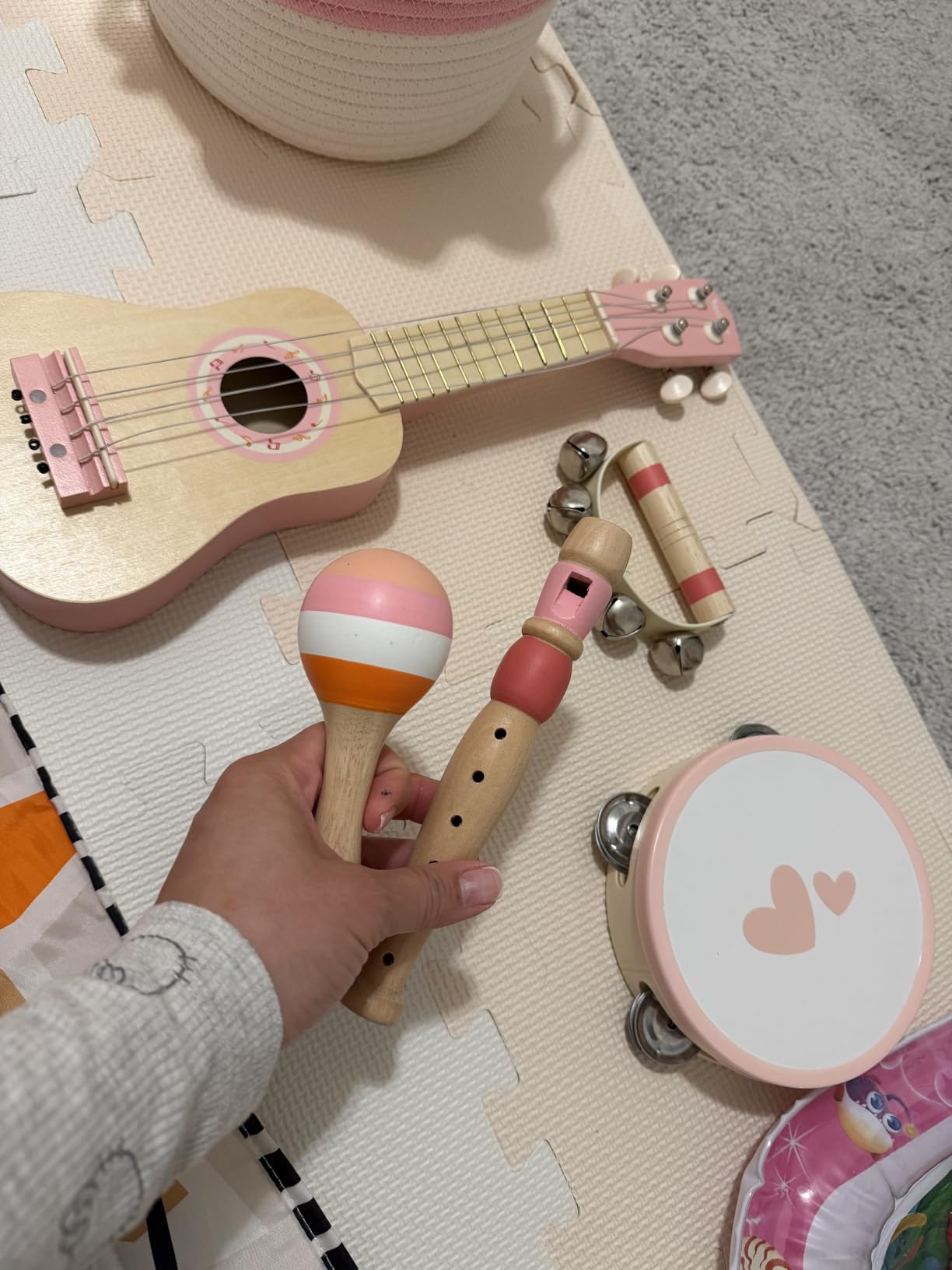 Vanplay Kids Guitar Set - Montessori Toys for 2 3 Year Old, 7 in 1 Musical Instruments Set with Ukulele/Flute/Maracas customer photo 2