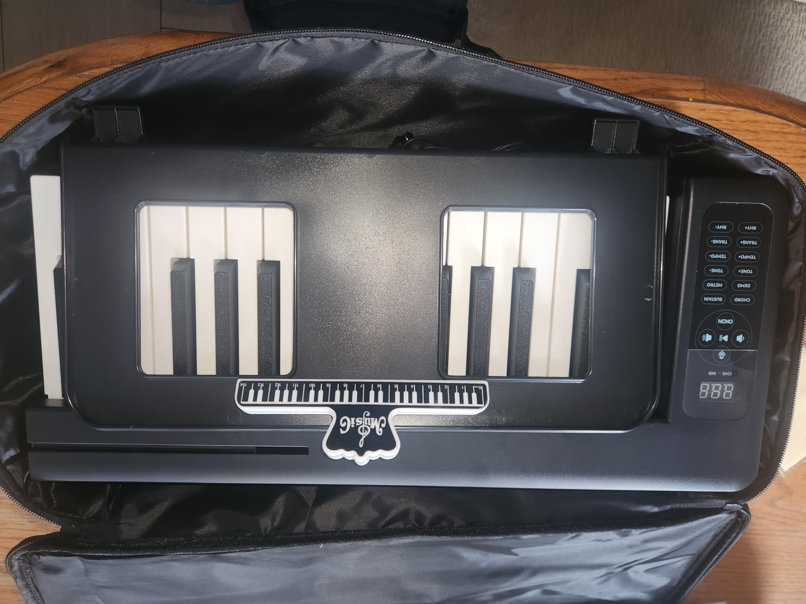 Rhymo Folding Piano Keyboard, 61 Keys Sensitive Electric Piano, Weighted Portable Electric Keyboards with Bluetooth MIDI, Digital Foldable Keyboard for Beginner (Black) customer photo 1