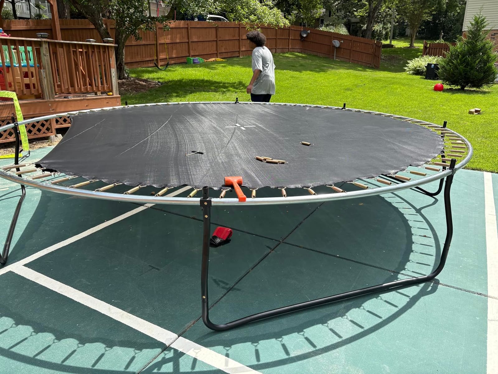 YUMPIE 8FT 10FT 12FT 14FT 16FT Quick-Connect Outdoor Trampoline with Ladder customer photo 2