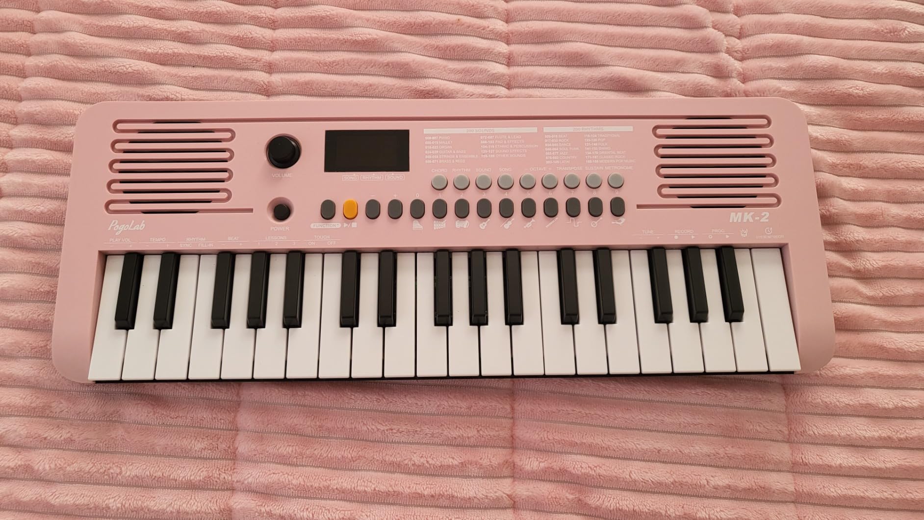 POGOLAB MK-2 37 Keys Kids Keyboard Piano, Portable Small Keyboard with 40 Songs, 200 Sounds, with MIDI Function, LED Display & Dual Speakers, Compact Mini Music Piano for Kids/Beginners (White) customer photo 2