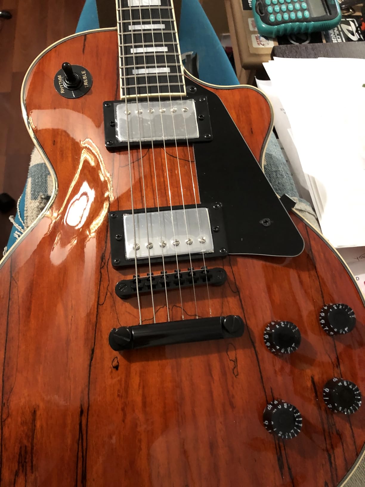 Tario Electric Guitar Spalted Maple Top with Okoume Body Maple Neck customer photo 2
