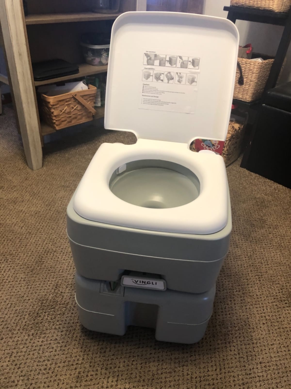 VINGLI Portable 5.8 Gallon Camping Toilet with Hand Spray,Large Capacity Tank for Camping,Boat/Truck (Grey, 5.8 Gallon) customer photo 1