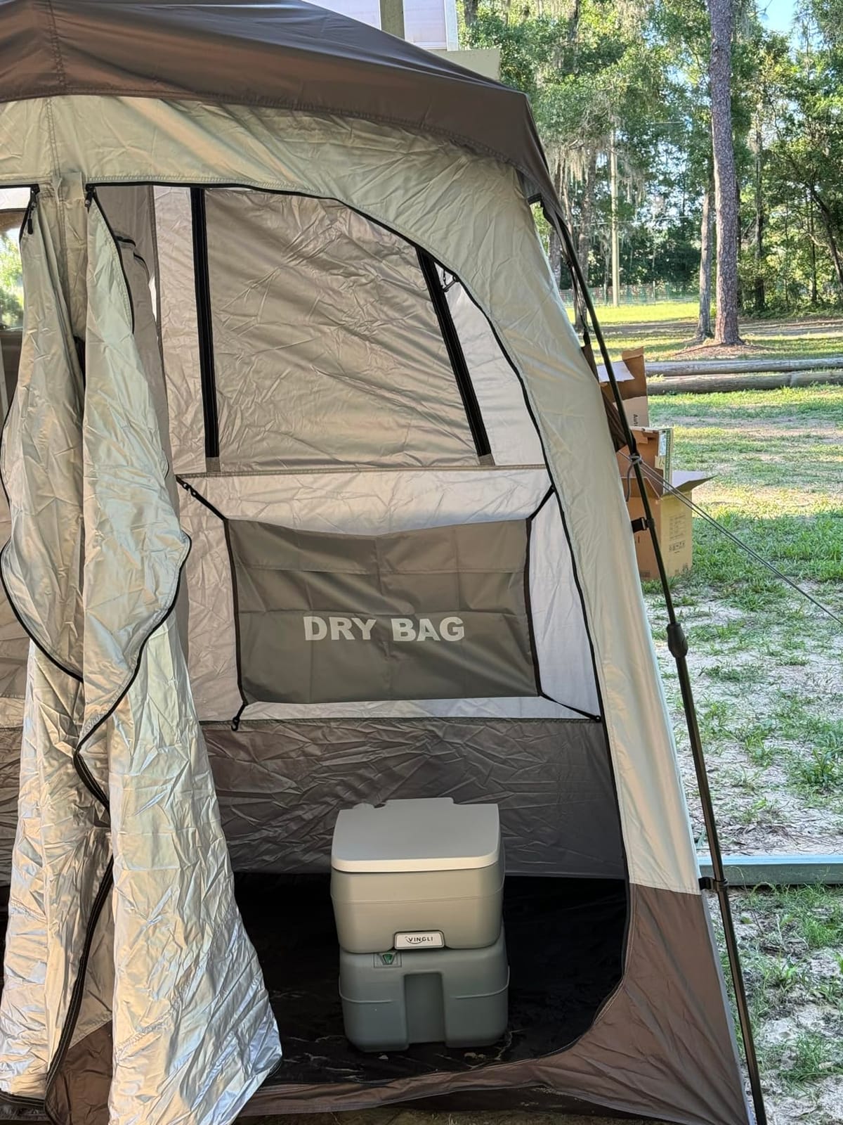 VINGLI Portable 5.8 Gallon Camping Toilet with Hand Spray,Large Capacity Tank for Camping,Boat/Truck (Grey, 5.8 Gallon) customer photo 2