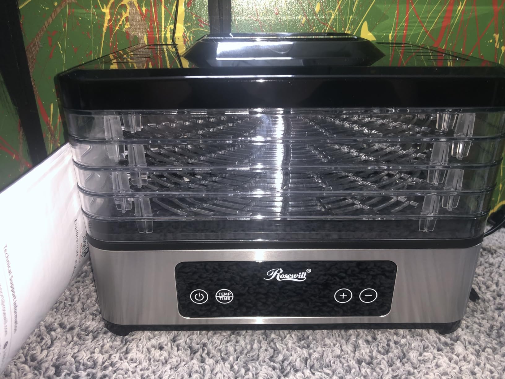 Rosewill Compact Food Dehydrator, 5 Stackable Trays with Adjustable 48H Timer and Temperature Control - 400W Electric Food Dryer for Jerky, Fruits, Herbs, Veggies, Meat & Dog Treats customer photo 2